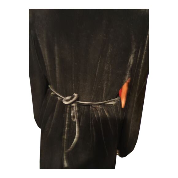 Miss Selfridge Women's Black Velvet Knee Length Babydoll Dress Waist Tie Size 8 - Picture 7 of 12